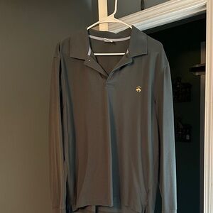 Brooks Brothers Dark Gray Long Sleeve Polo